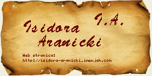 Isidora Aranicki vizit kartica